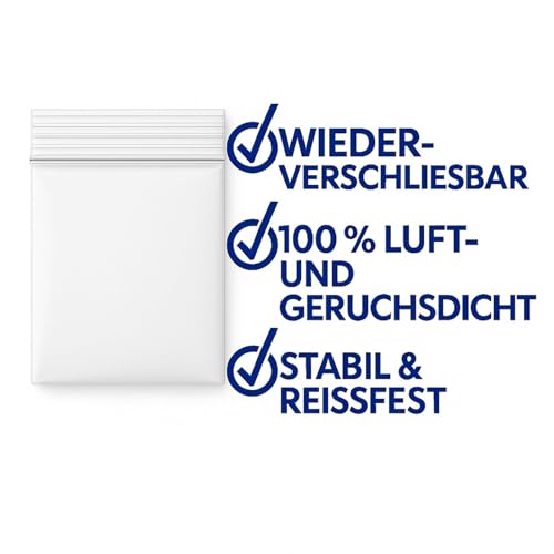 Weedness Druckverschluss-Beutel 4 x 4 cm 100 Stück EXTRA DICK Wiederverschließbare Baggys - Zipper Plastik Tütchen Tüten Klein Baggies Zip Poly Bag