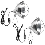 Simple Deluxe 2 Pack Clamp Lamp Light with 10.5 Inch Aluminum Reflector and Bulb Guard up to 250 Watt E26 Socket (no Bulb Included), Silver