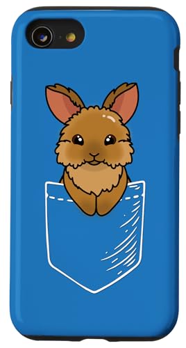 Funny Kids Girls Womens Kawaii Pocket Lionhead Rabbit Lover �X�}�z�P�[�X iPhone SE (2020) / 7 / 8 �p