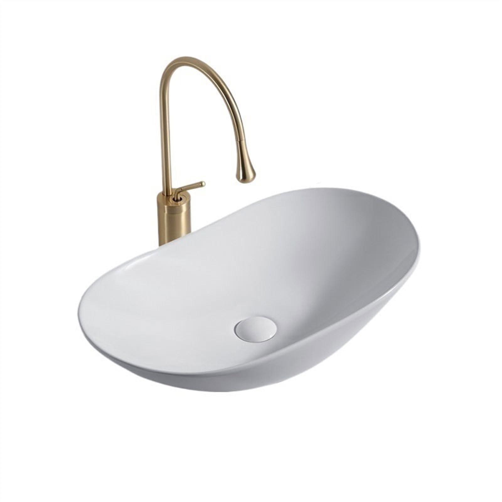 Sink Bowl Art Personalized Sinks Creative Ceramic Countertop Basin Hand Wash Household Bathroom Art Basin(White)