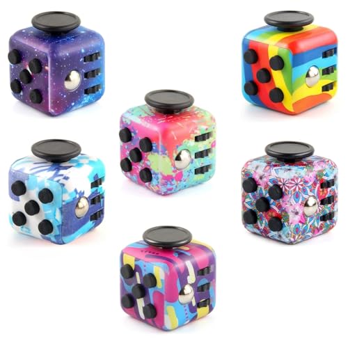 6 Pack Fidget Cubes Infinity Cube Toys for Adults & Kids, Multi-Sided Sensory Anxiety Relief Toys for ADD, ADHD, OCD, Autism, Cool Handheld Fidget Gadgets for Stress and Focus (Mix)