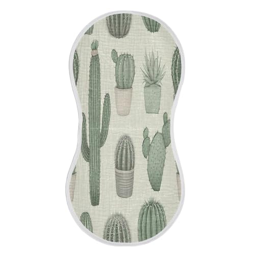 Cacti Burp Cloths Cotton Baby Washcloths,Large 22x11in Burping Cloth Absorbent and Soft for Newborn Baby Boys and Girls,1 Pack