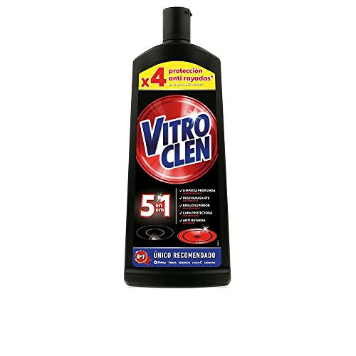 Vitroclen Limpiador de Vitrocerámica en crema, Acción protectora y desengrasante, 450 ml