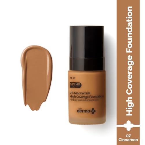 Image of The Derma Co 2% Niacinamide Medium Coverage Matte Liquid Foundation | With 1% Hyaluronic Acid | Spf 40 Pa+++ | For 12 Hour Long Stay & Oil Control | For All Skin Types - 07 Cinnamon