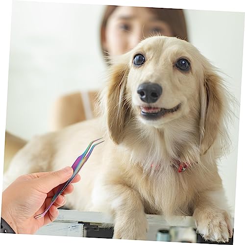 FONDOTIN Handheld Edelstahl Pinzette Für Entfernung Von Zecken Und Tierhaaren Praktisches Reinigungswerkzeug Für Hunde Und Katzen Ergonomischer Griff Langlebig
