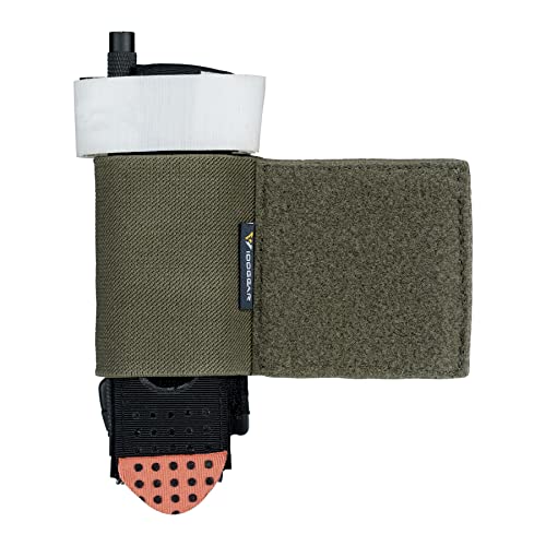 IDOGEAR Tactical Tourniquet Holder for Duty Belt with Hook and Loop Elastic Tourniquet Pouch for Tactical Belt Vest Chest Rig(Ranger Green)