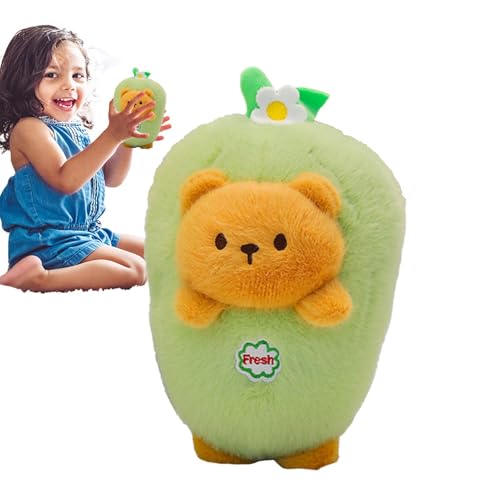 Genérico Peluche Oso Reversible Juguete de Peluche Conejo Zanahoria, Oso Lindo de Planta, Lindo Oso de Peluche Berenjena para Niños