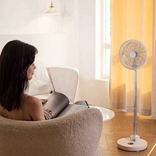 Ventilador de chão oscilante Ventilador de pedestal de pé Ventilador de mesa retrátil, 12 polegadas