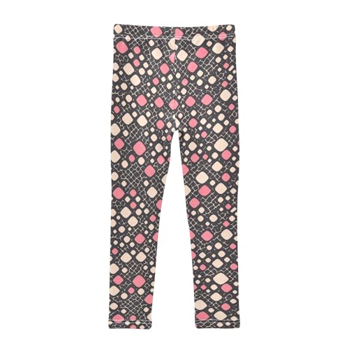 KLL Leopard Pattern Pink Black Hawaiian Toddler Girls Active Leggings Casual High Waisted Sweatpants Gym2