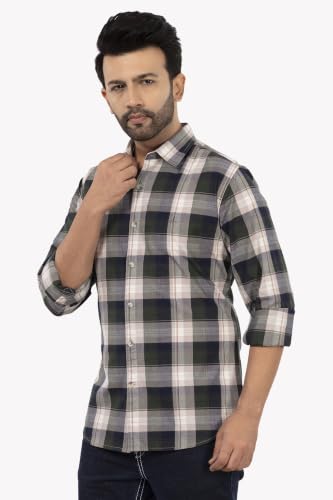 Image of SUMMER LINE Men's 100% Cotton Checked Casual Shirt | Full Sleeve | Regular Fit | Soft & Breathable | Available in Sizes M-6XL