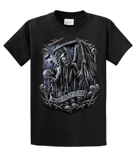 Biker T-Shirt Grim Reaper We Meet Again -Black-XL