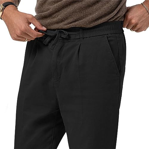 Mens Dress Pants Casual Drawstring Business Straight Lightweight Trousers Regular Fit Office Work Classic Basic Pant4