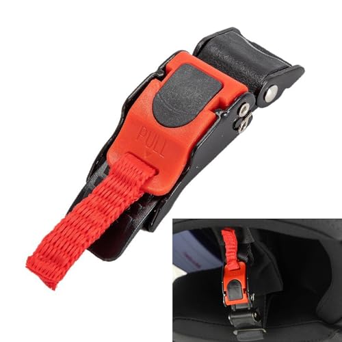 ZBGUN 1 PC Motorcycle Helmet Buckle, Helmet Quick Release Cross Buckle, Helmet Chin Strap Adapter Special Lock Buckle Fits Half Helmet 3/4 Helmet Full Face Helmet, Universal Helmet Accessories (Red)