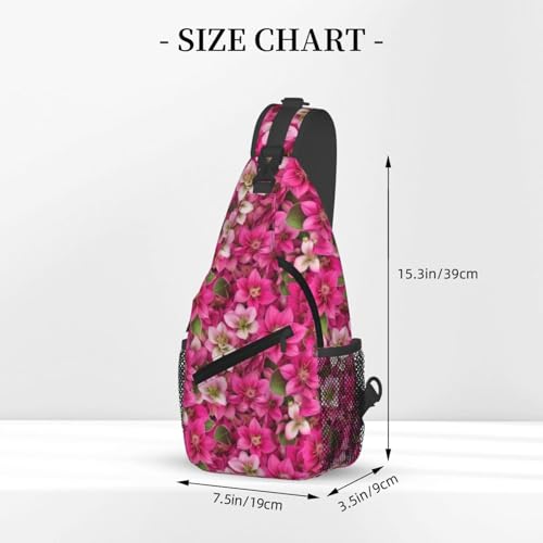 Mochila bandolera con estampado de rosas para hiking miniatura 3