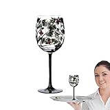 rurunklee bicchieri da vino dipinti a mano, dipinti artigianalmente con motivo ad albero, bicchieri da vino dipinti a mano, bicchieri per vino bianco, vino rosso, cocktail