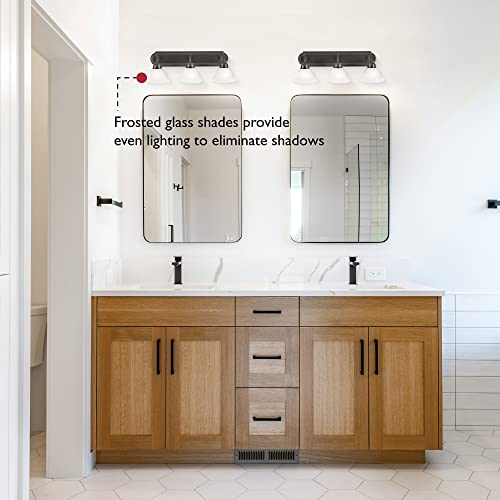 Design House 517615 Millbridge Traditional 3-Light Indoor Dimmable Bathroom Vanity Light With Alabaster Glass For Over The Mirror, Oil Rubbed Bronze #TOP2