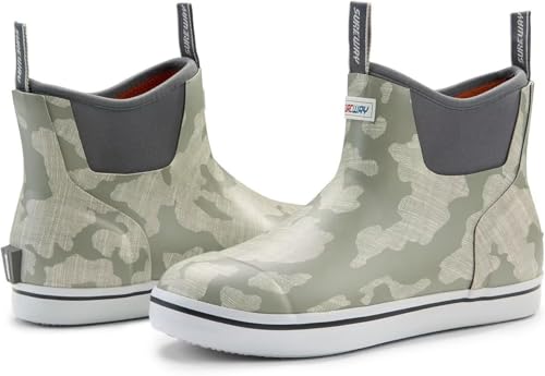 Image of SUREWAY Men's Waterproof Ankle Deck Boots | Lightweight, Professional Slip Resistant, Neoprene Rubber Rain Boots