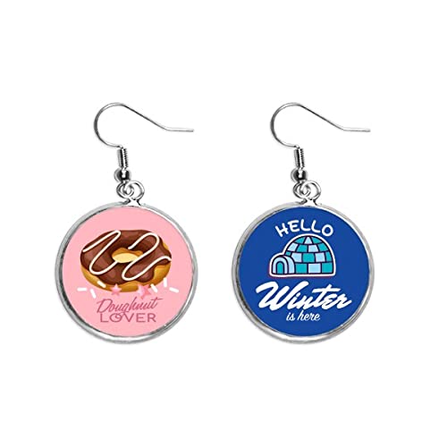 Pendientes de gota con diseño de doughnut de chocolate para invierno