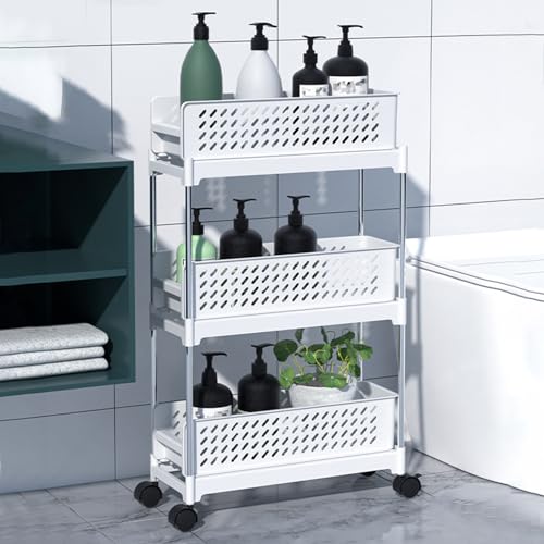 Lghlzgvf 3-Tier Kunststoff Badrollwagen