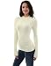 PattyBoutik Women’s Mock Neck Long Sleeve Military Style Sweater. (Ivory S)