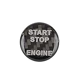 QianBao Compatible with Start Stop Button Cover Carbon Fiber Keyless Car Engine Push Start Ignition Switch Sticker for BMW 1/2/ 3/4/5/6/ 7 Series, X3/ X4/ X5/ X6 Black
