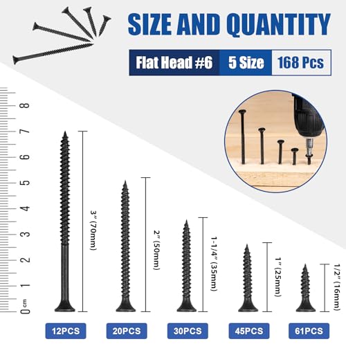 Fvolrem 01 168 Pcs Drywall Screws Assortment Kit thumb #1