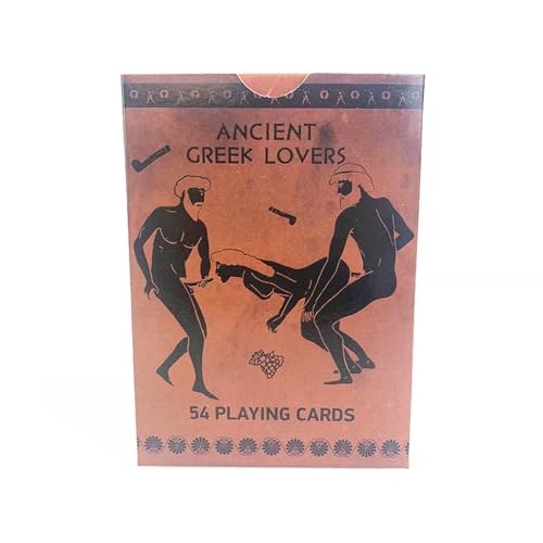 Erotische Szenen | Antike griechische Lovers | Sex Positionen | Kartenspiel für Erwachsene | Braun – Bild 8