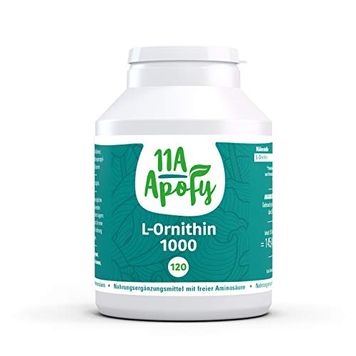11A-Apofy | L-Ornithin 1000 | Unterstützt die Entgiftung | Ohne Titandioxid | 120 Tabletten