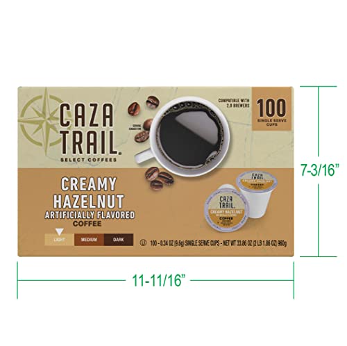Caza Trail Coffee Pods, Creamy Hazelnut, Single Serve 100 Count (Pack Of 1)(Packaging May Vary) #TOP3
