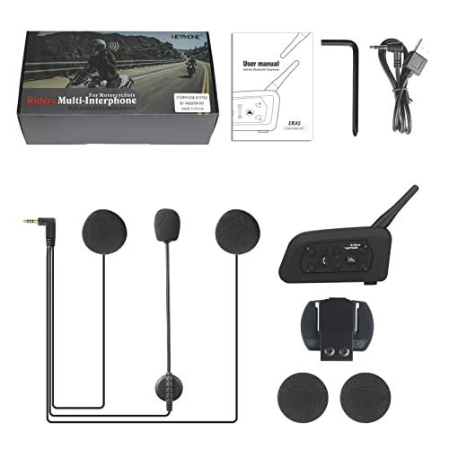 Vnetphone Motorcycle V6 Bluetooth Intercom 1200M Full Duplex Motorbike Snowmobile Helmet Skiing Communication Interphone Headset Waterproof 6 Riders(Single) #TOP5