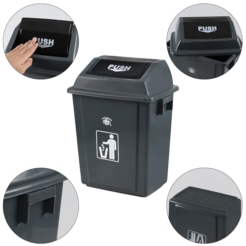 Caneca de basura con tapa basculante 5 galones, gris 4 unidades miniatura 4