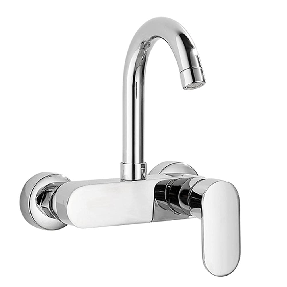 Robinet de cuisine mitigeur d'évier de cuisine mural chrome rotatif à 360 degrés monocommande