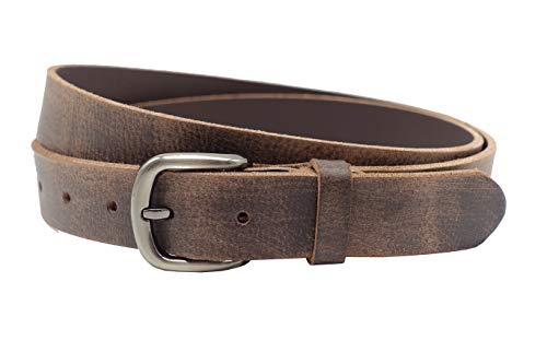 NK Belt GmbH 3cm echte Büffelleder Gürtel Braun Herren Jeans Leder Hand Gemacht 80 cm145 cm (100cm Gesamtlänge 110cm) Cover