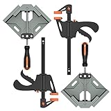 Housolution Right Angle Clamp, [2 PACK] Single Handle 90°Aluminum Alloy Corner Clamp with 6inch Bar...