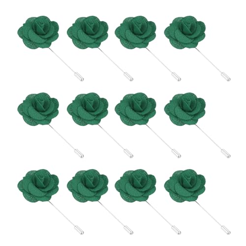 Image of PATIKIL Flower Boutonnieres Pin, Handmade Camellia Lapel Pin for Men Women Suit Wedding Graduation Anniversary Brooch Outfit Accessories