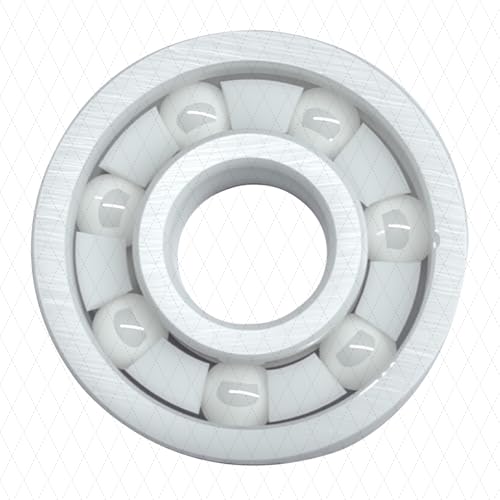 6900 Full Ceramic Bearing, 10x22x6mm ZrO2 Deep Groove Ball Bearings, Non-Magnetic, PTFE Cage, Dry Running Precision Bearing for Semiconductor, MRI and Chemical Pumps, 1-Pack