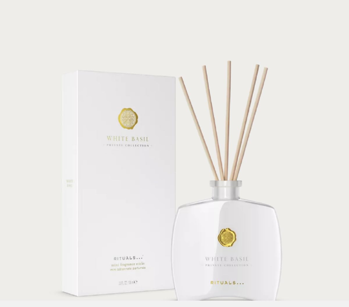 Rituals Private Collection White Basil Reed Diffuser, 100 ml, Fragrance Sticks