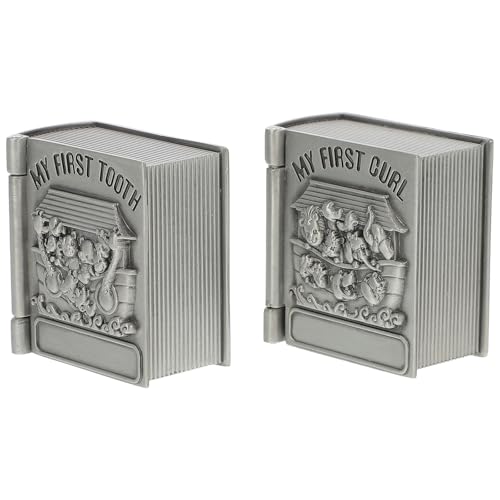 ASAKKURA 2 Stück Metall Milchzahn Etuis für Eingebautem Flanell Starke Aufbewahrungsbox für Babyzähne Dekorative Erinnerungskästchen für Weihnachten