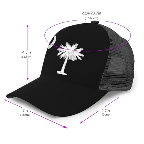 South Carolina Palmetto Trees Unisex Mesh Baseball Caps - Classic Adjustable Hat2