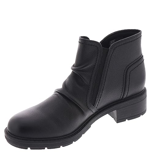 Clarks Womens Hearth Dove Leather Ruched Booties4