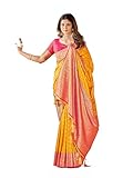 Mehrang Cotton Banarasi Silk Saree for Women With Unstitched Blouse Piece