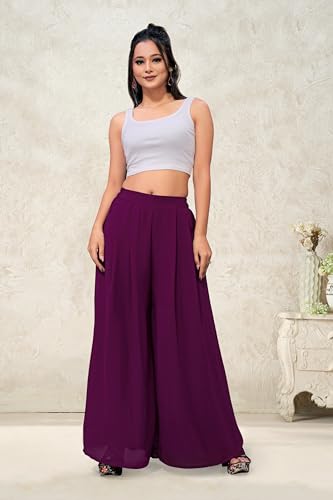 Image of Georgette Bonanza Soft Flared Palazzo (MID Waist)