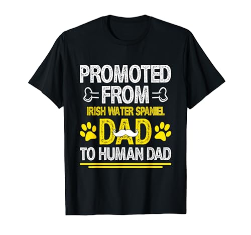Promovido de Irish Water Spaniel Dad Funny Shannon Spaniel Camiseta