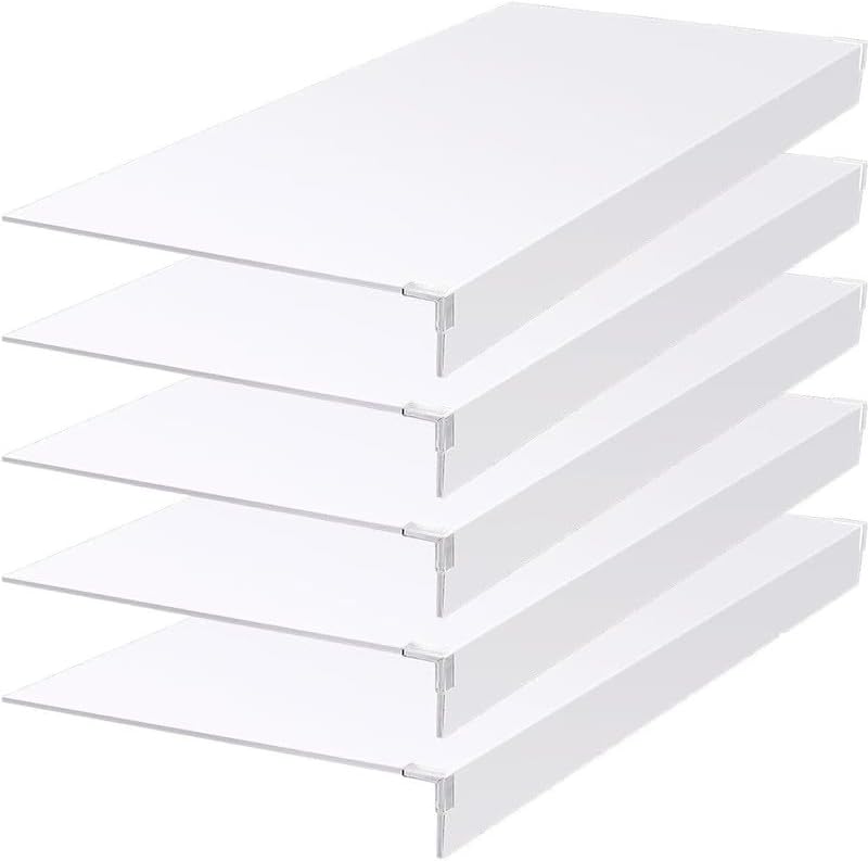 Wire Rack Covers 16x20x2in Imitation Wood-Look,Closet,Bathroom,Waterproof Scratch Resistant Easy Install,PVC Shelf Cover for Wire Shelving White
