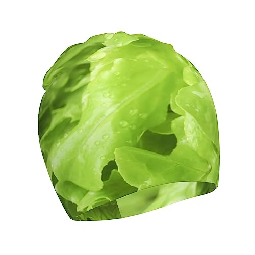 Rqzwdq Green Lettuce Pattern Kids Beanie Hats Warm Knit Beanie Cap Skull Caps Gifts Decor for Boys Girls