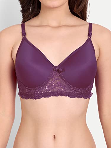 Image of FIMS - Fashion is my style Women Cotton Floral Lace Padded, Non-Wired, Full Coverage, Seamless Bra Panty Set, Multicolor, Lingerie Set