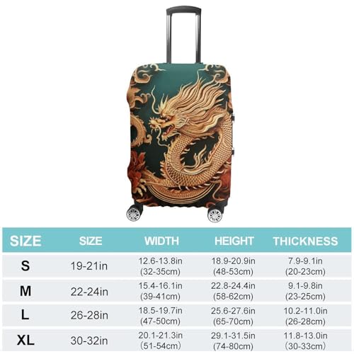 Dragon Chinese Background Printed Luggage Cover Protector, Fits 18-32 Inch Luggage2
