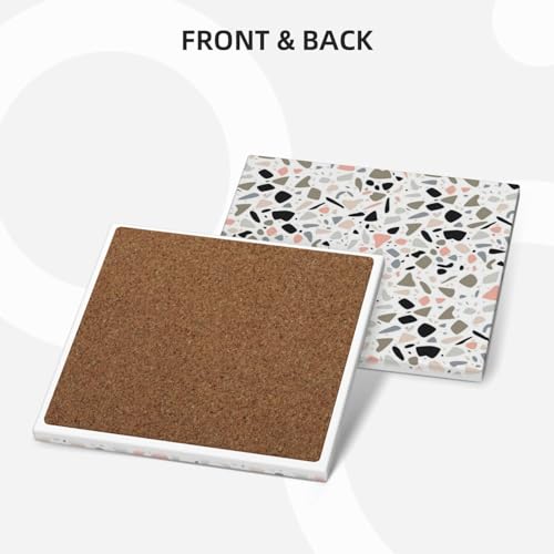 Dessous de verre en céramique avec support lot de 6 pour décoration de table moderne - 6