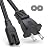 Universal TV AC 2 Prong Power Cord Compatible with Samsung LG TCL Sony LED LCD Insignia Sharp Toshiba JVC Hisense Electronics Replacement Power Cable