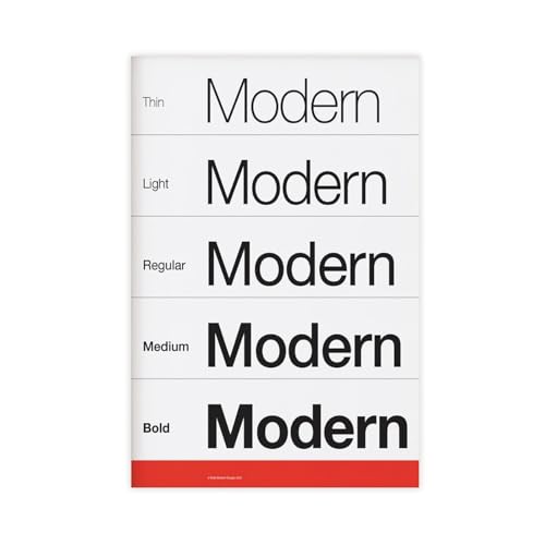 Ebxozp BOLD MODERN Helvetica Font Swiss Typography Armin Hofmann Massimo Vignelli Mid Canvas Poster Wall Art Prints Room Aesthetic Murals Bedroom And Living Decorations Unframe 12x18inch